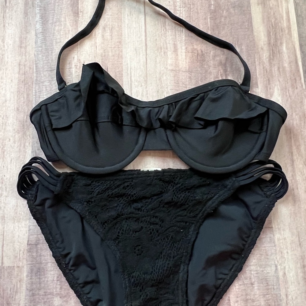 Gianni Bini Black Bikini Swimwear Classic Style